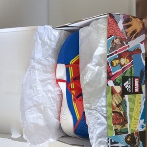 Adidas Kids Mrs Marvel Blue and Red Sneakers